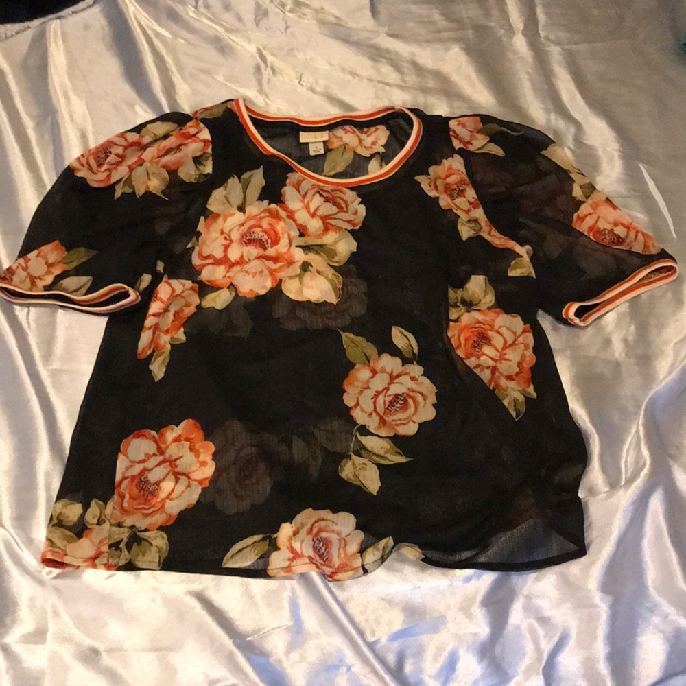 Sheer Floral Top